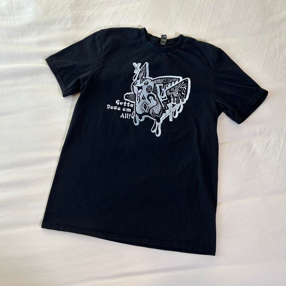 Acid Pikachu Gotta Dose Em All! black graphic tee M